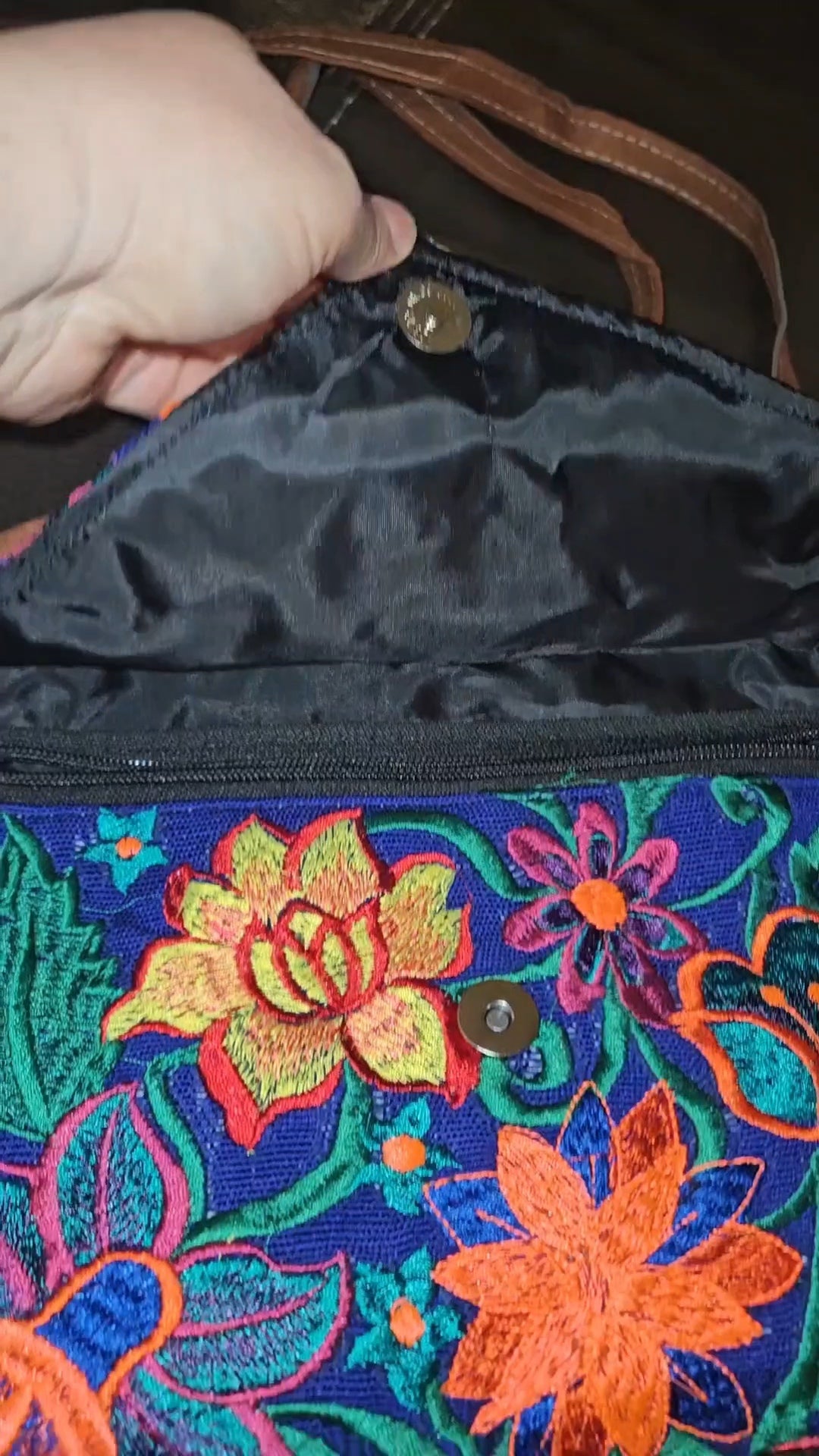 Embroidered Floral Envelope Crossbody