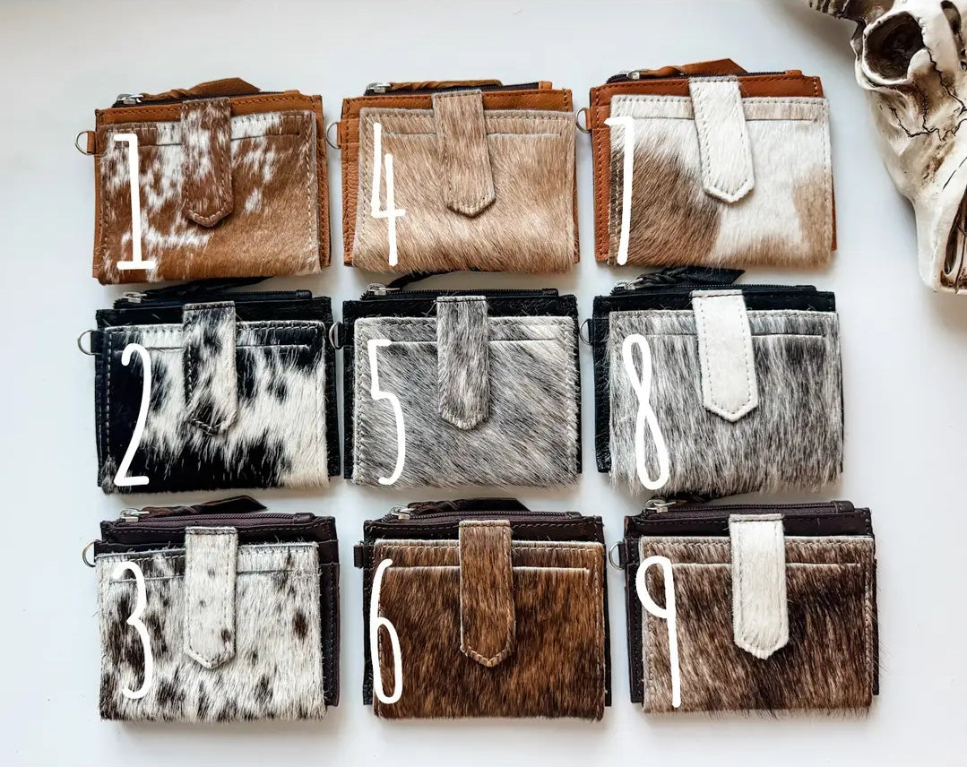Dakota Wristlet Wallet - Western Cowhide Leather Credit Card Holder
