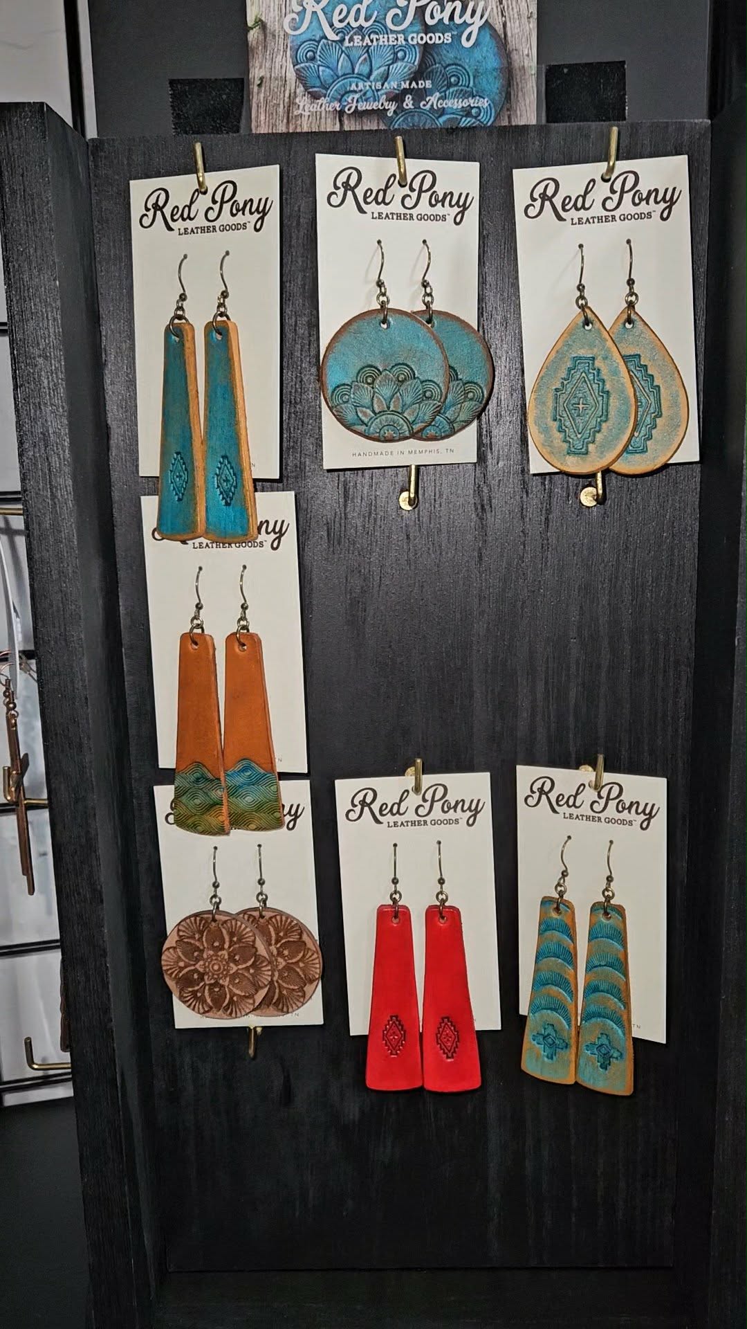 Mandala Circle Leather Earrings