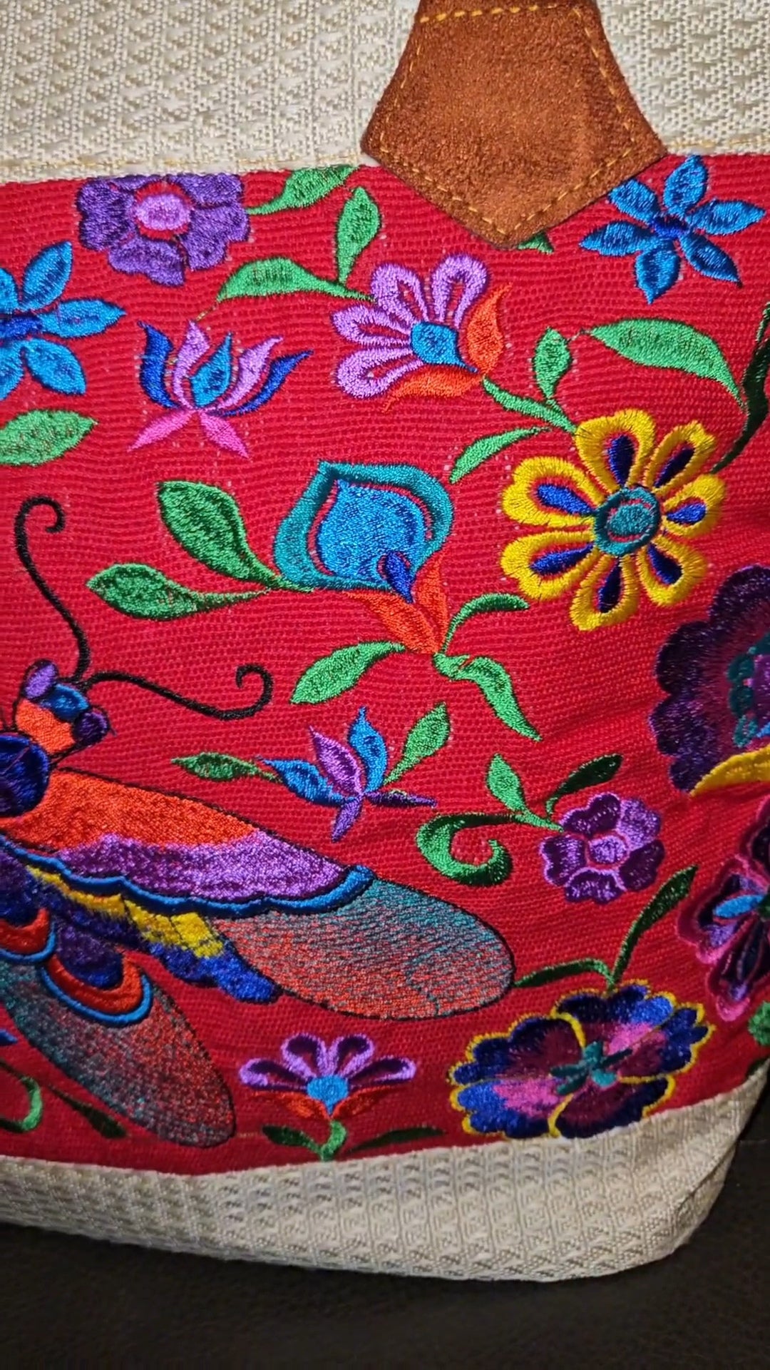 Embroidered Dragonfly Tote Purse