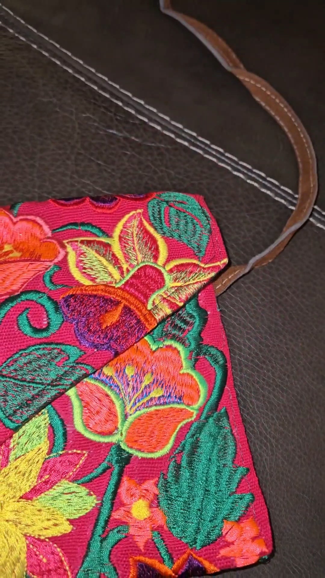 Embroidered Floral Envelope Crossbody