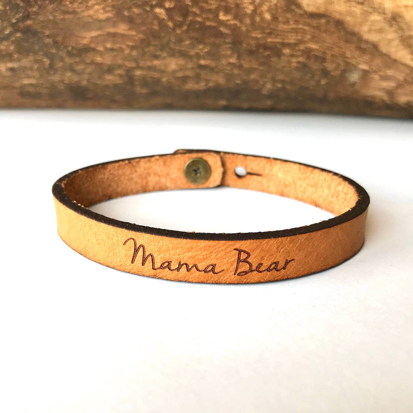 Mama Bear Thin Leather Bracelet