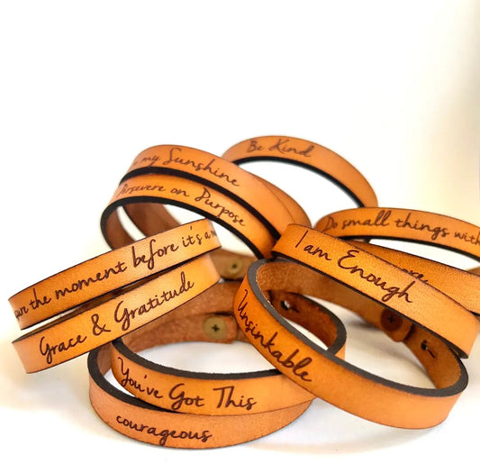 Grace & Gratitude Leather Bracelet