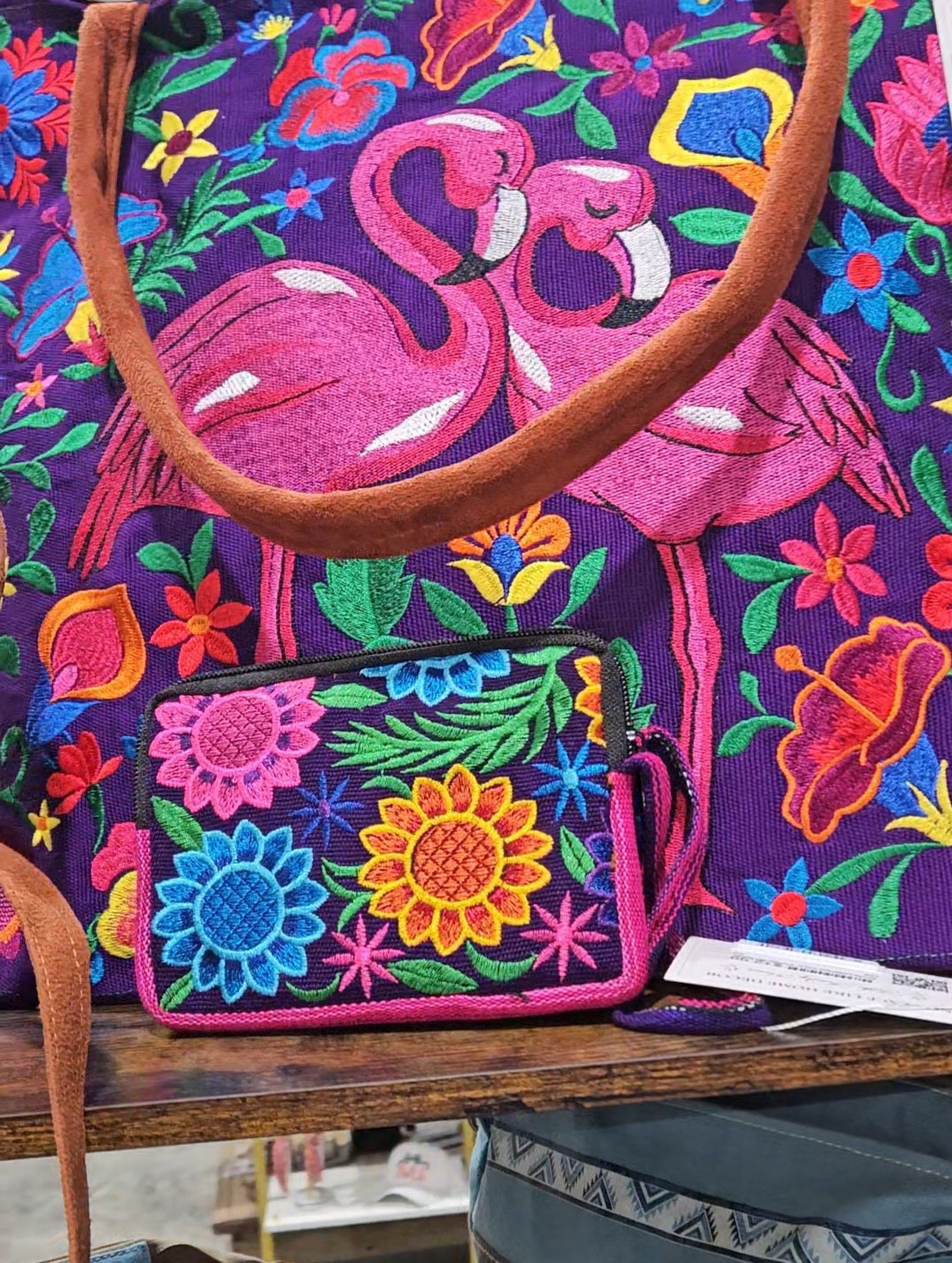 Embroidered Coin Purse Wristlet