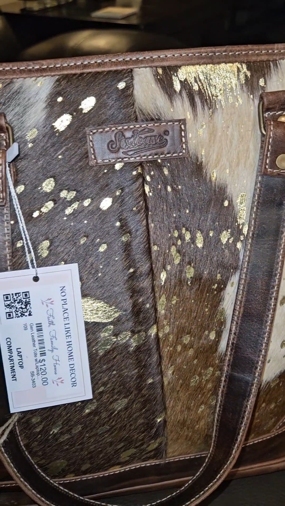 Genuine Leather Tote w/Laptop Compartment