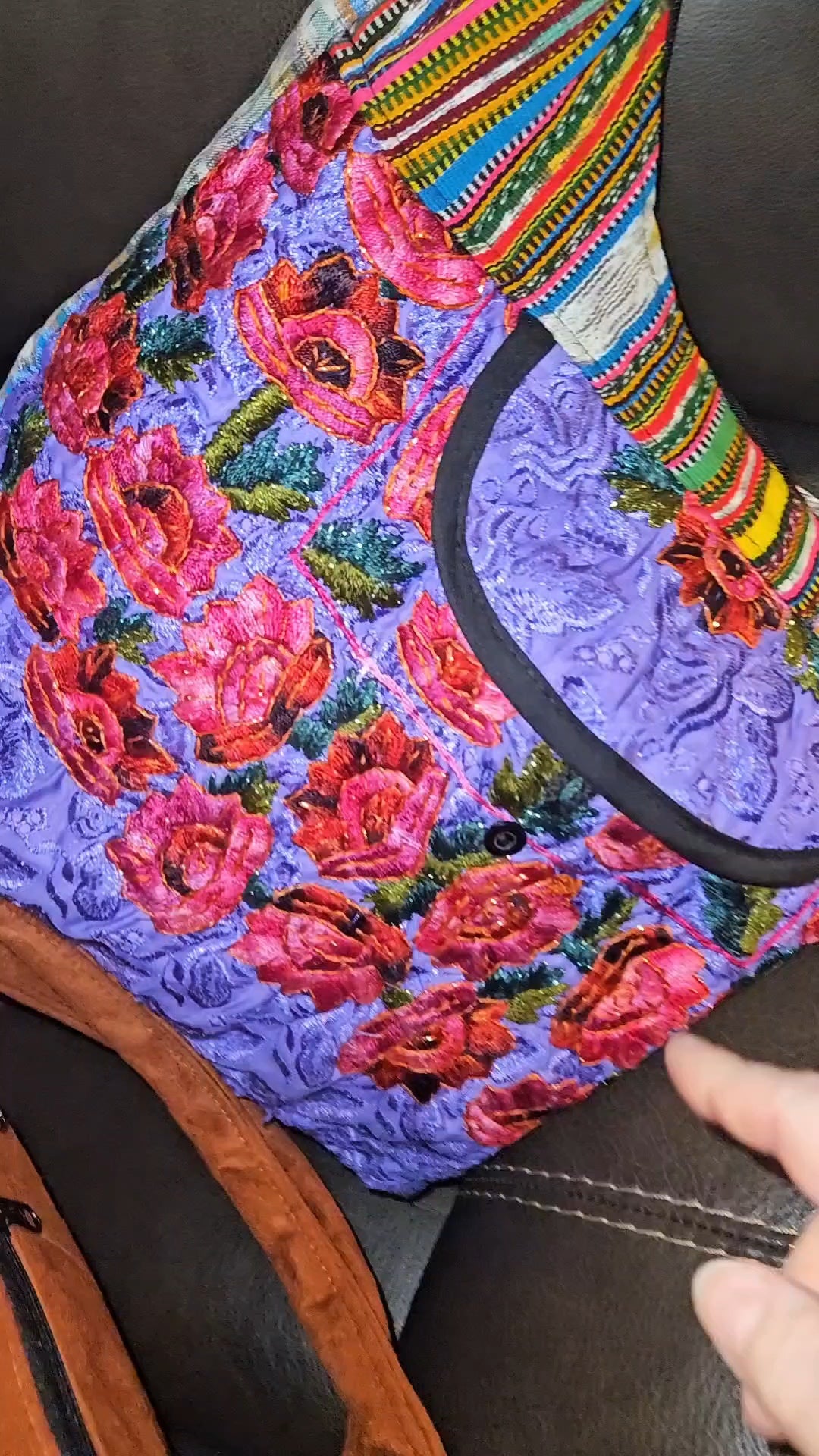 Handmade Floral Embroidered Hobo Bag