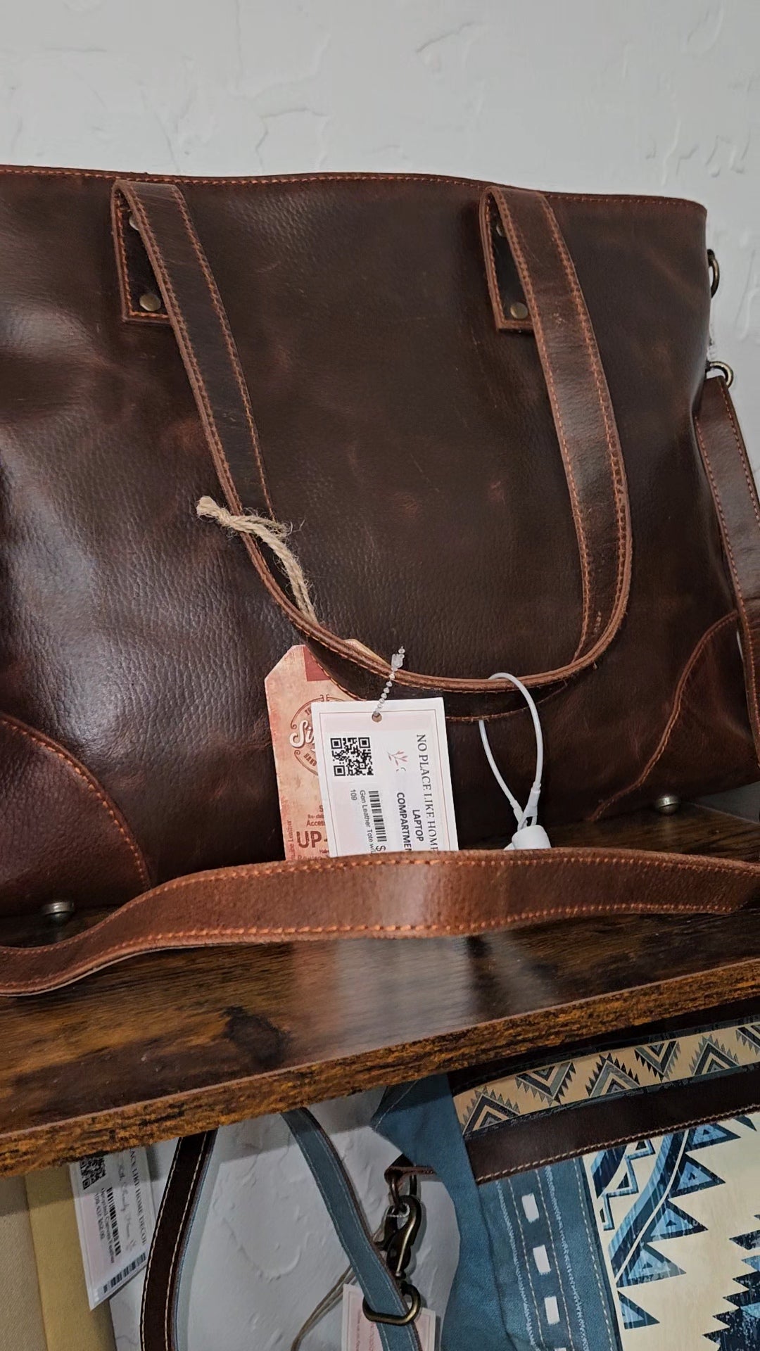 Genuine Leather Tote w/Laptop Compartment