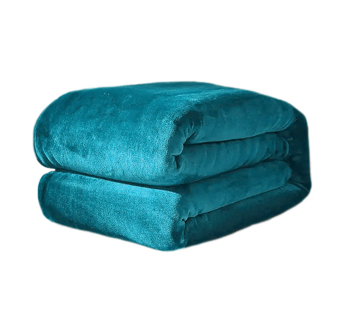 Full Size Turquoise Extra Soft Cozy Microfiber Solid Color Throw Picnic Sofa Bed Blanket